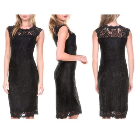 lime green dress with black lace Lady Black Tie - Leanne Midi Dress - Emerald Green main image 1